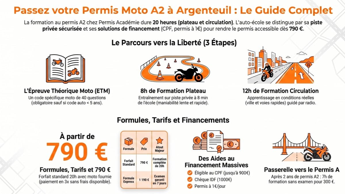 Formation permis moto A2 à Argenteuil — Permis Académie